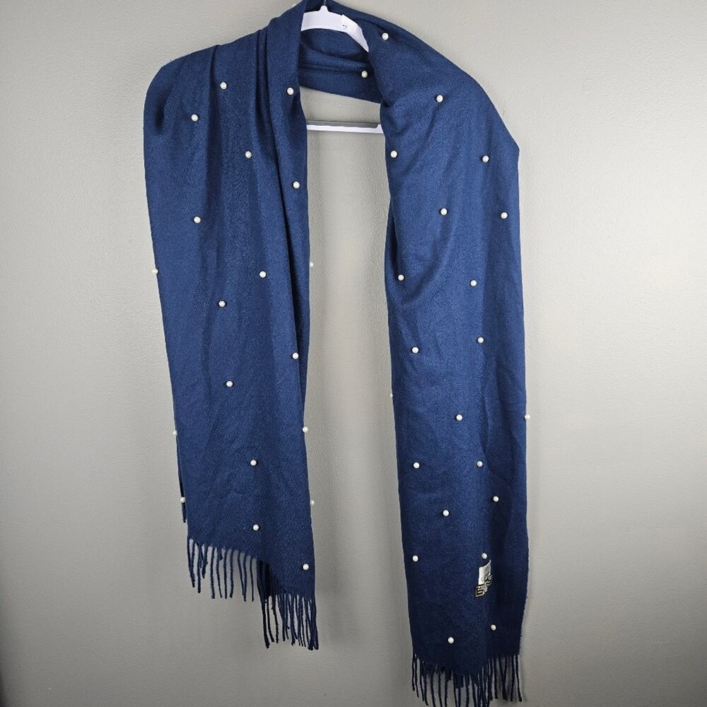 Sky Cashmere Virgin Wool Blue Pearl Scarf